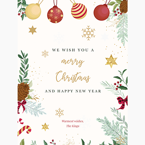 Elegant Ornaments Christmas Card